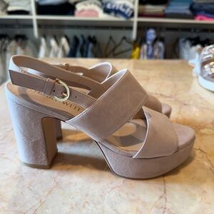 Stuart Weitzman Cream Platform Sandals